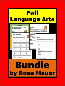 Preview of Fall Language Arts Autumn Theme Language Arts Activities Bundle