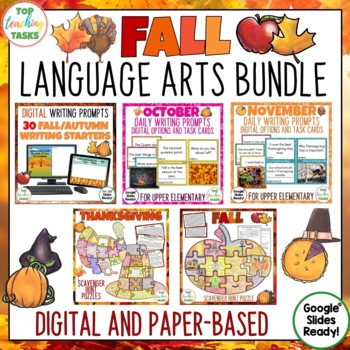 Preview of Fall Language Arts Bundle | Distance Learning