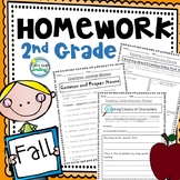 Fall Language Arts Homework for 2nd Grade with a Focus on Reading
