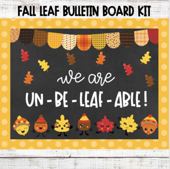 Preview of Fall Leaf Bulletin Board Kit and Decor for September, October and November