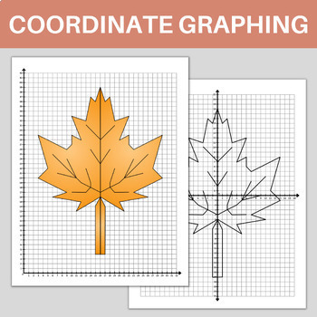 Preview of Fall Leaf Coordinate Graphing Mystery Picture Autumn Math Activity