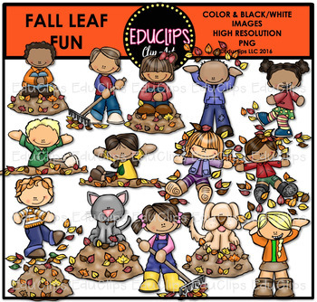 Preview of Fall Leaf Fun Clip Art Bundle {Educlips Clipart}