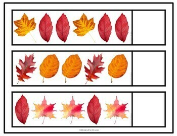 Fall Leaves Pattern Activity for Preschool by Linda's Loft for Little