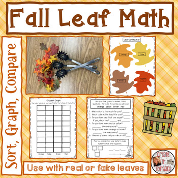 Preview of Fall Leaf Sorting, Graphing, and Comparing Math Center