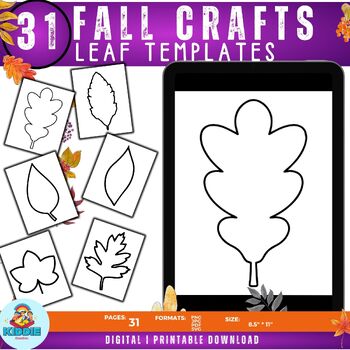 Preview of Fall Leaf Templates for Autumn Holidays | fall craft first grade