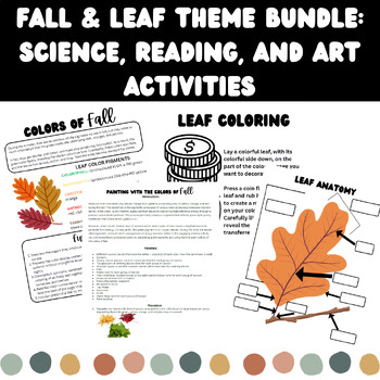 Preview of Fall & Leaf Theme Bundle: Science, Reading, and Art Activities