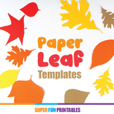 Paper leaf templates for Fall or Autumn