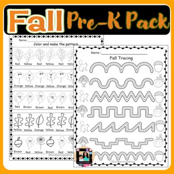 Preview of Fall Learning Activities Pack for Preschool & Pre-K Autumn Season Worksheets