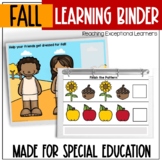 Fall Adapted Binder for Special Education