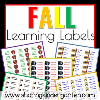 Preview of Fall Learning Labels (Word Doc)