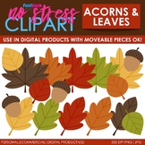 Fall Leaves Acorns Clip Art (Digital Use Ok!)