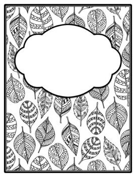Preview of Fall Leaves Binder Cover and Spines, Coloring Pages, Autumn Activity