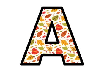 Preview of Fall Leaves Bulletin Board Letters, Classroom Décor, Alphabet Number Posters