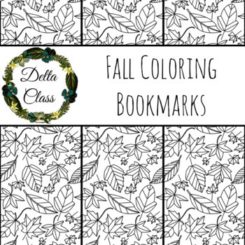 Preview of Fall Leaves Printable Coloring Bookmarks
