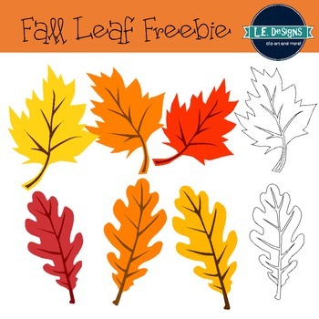 Preview of Fall Leaves Clipart Freebie