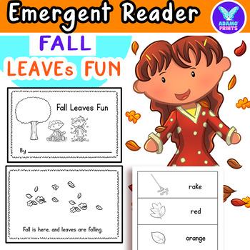 Preview of Fall Leaves Fun Autumn Emergent Reader Kindergarten ELA Activities Mini Books