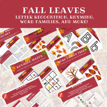 Preview of Fall Language Arts Bundle | Rhyming Games, Word Family Activities