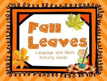 Preview of Fall Leaves Language and Math Activity Cards
