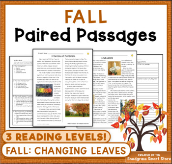 Preview of Fall Leaves: Reading Comprehension Passages and Questions