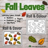 Fall Leaves Roll & Colour Cover - Subitizing Math Game 1 D