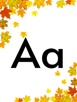 Preview of Fall Leaves September October Theme | Alphabet Posters | Classroom Decor | Real