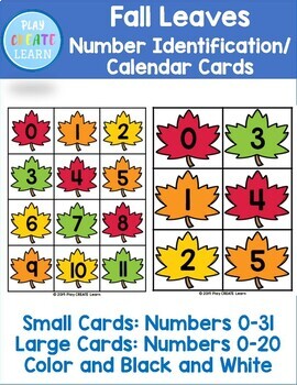 November Fall Leaves Calendar Numbers - Kinder Craze