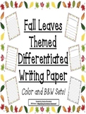 Fall Leaves Border Themed Differentiated Writing Paper