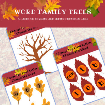 Preview of Fall Leaves Word Families Activity | Initial Phonemes | K and 1st Grade