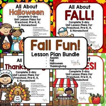 Preview of Fall Lesson Plan Bundle for Preschool, PreK, K, & Homeschool!