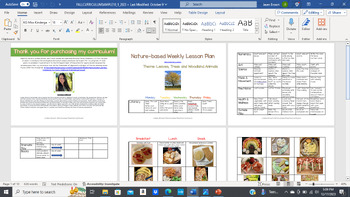 Preview of Fall Lesson Plans, Activities and CACFP meal ideas. Leaves and Trees.