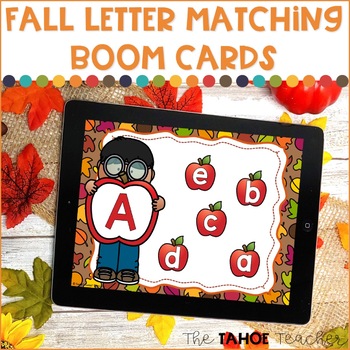 Preview of Fall Letter Matching Boom Cards | Digital Reading Centers