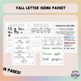 Fall Letter Sizing Packet