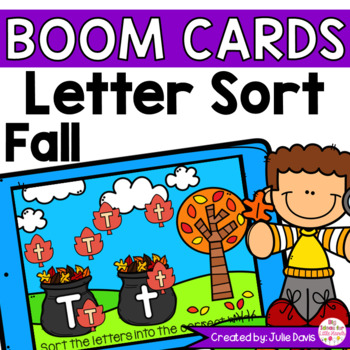 Preview of Fall Letter Sort Digital Game Boom Cards