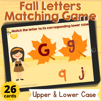 Preview of Fall Letters Matching Game Upper & Lower case Boom Cards
