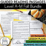 Fall Level A-M Guided Reading Passages Bundle | Lesson Pla