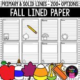 Fall Lined Writing Paper - Primary Lined Paper - Handwriti