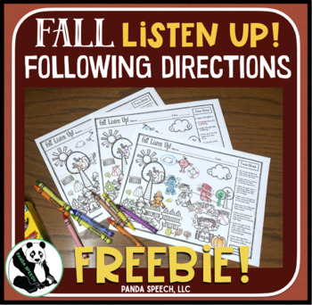 Preview of Fall Listen Up! Following Directions FREEBIE