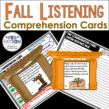Preview of Fall Listening Comprehension Cards for Speech Therapy