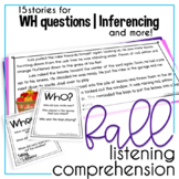 Fall Listening Comprehension | Short Stories for WH questi