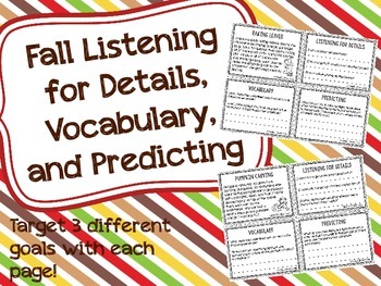 Preview of Fall Listening for Details, Vocabulary, and Predicting