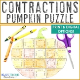 CONTRACTIONS Pumpkin Puzzle: Autumn Fall Literacy Center G