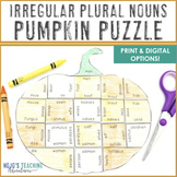 IRREGULAR PLURAL NOUNS Pumpkin Craft: Fall Activity Center Game