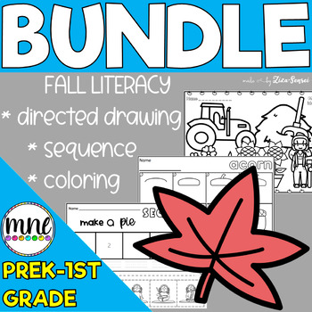 Preview of Fall Literacy - Fine Motor Skills, Coloring And Sequence BUNDLE