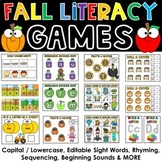 Kindergarten Fall Literacy Games / Activities for Septembe