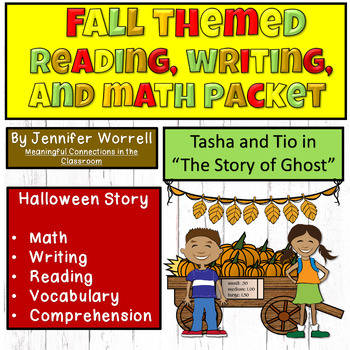 Preview of Fall Literacy & Math Low-Prep PDF Packet: Tasha and Tio & the Story of Ghost
