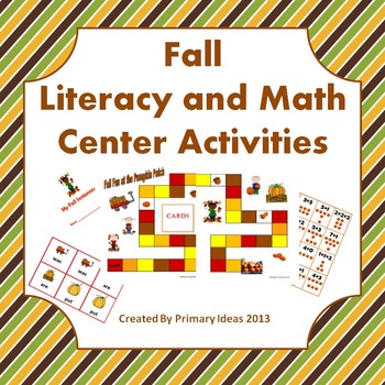 Preview of Fall Literacy and Math Center Activities: 1st Grade