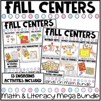 Preview of Fall Literacy and Math Centers for Kindergarten and First Grade
