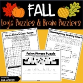 Fall Logic Puzzles and Brain Puzzlers Critical Thinking Ac