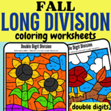 Fall Long Division Color by Number Coloring Worksheets (Do