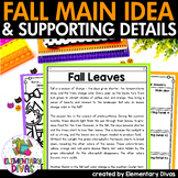 Fall Main Idea and Supporting Details and Themed Organizer